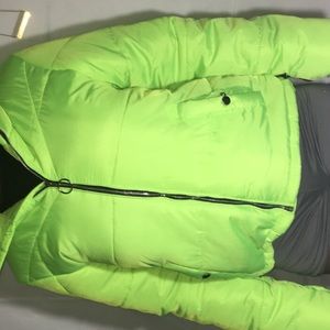 Lime green puffer jacket
